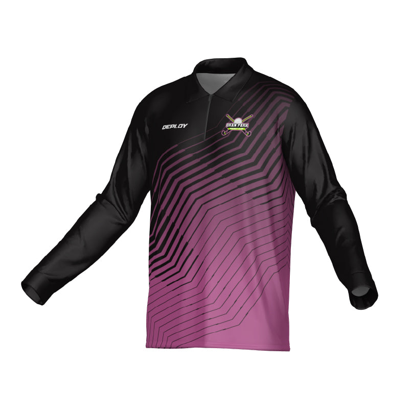 Oran Park Hockey - Club Polo Stripe (Pink) Long Sleeve