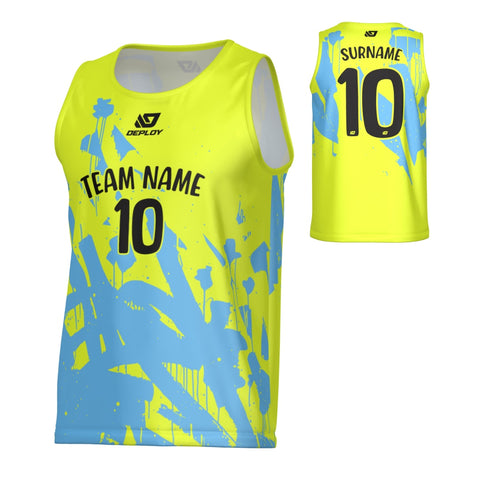 Paint Sports Singlet - Neon Yellow