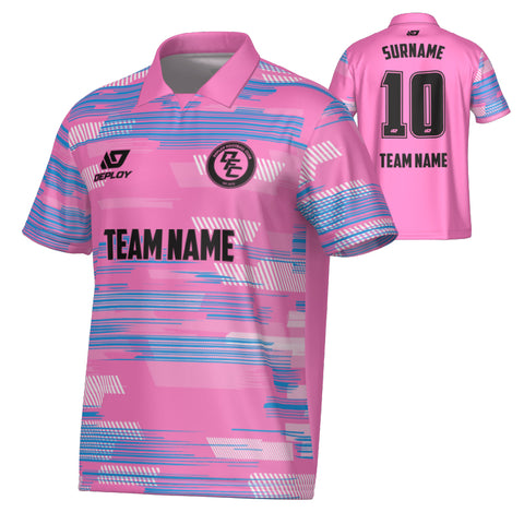 Glitch Collared Jersey - Pink