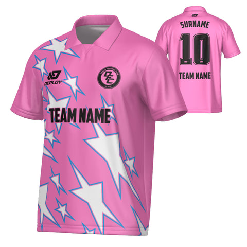Stars Collared Jersey - Pink