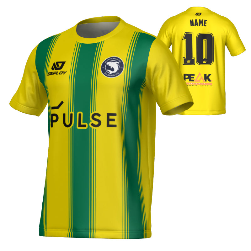 SUTHERLAND SHARKS SUMMER - PILLARS - YELLOW & GREEN