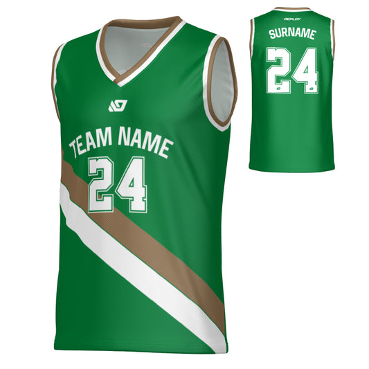 Drift Basketball Jersey - Pine Green & Gold