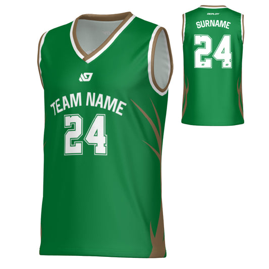 Razor Basketball Jersey - Pine Green & Gold