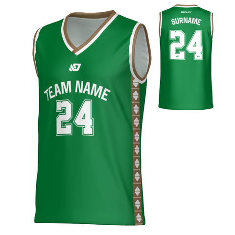 Tile Basketball Jersey - Pine Green & Gold
