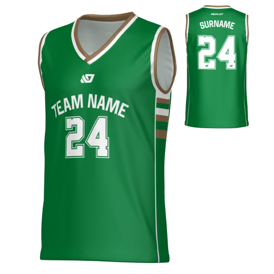 Varsity Basketball Jersey - Pine Green & Gold