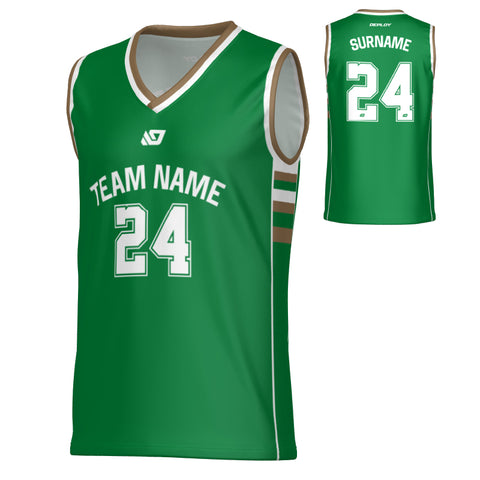 Varsity Basketball Jersey - Pine Green & Gold