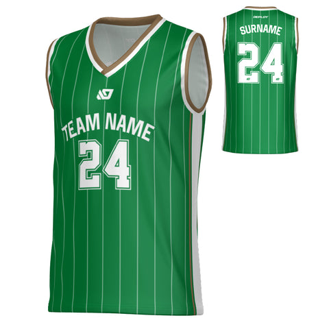 Vortex Basketball Jersey - Pine Green & Gold