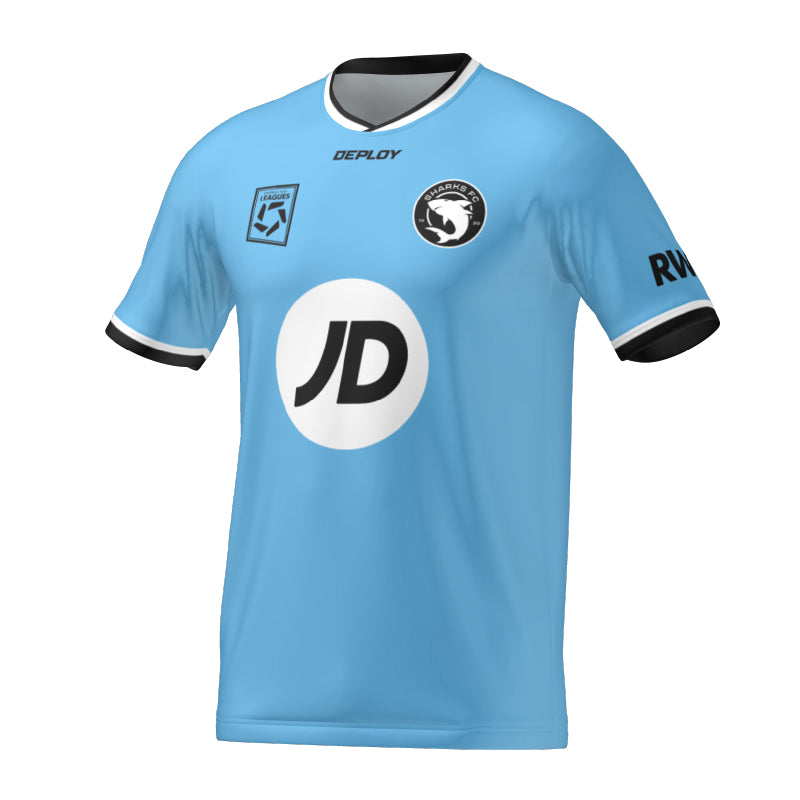 SUTHERLAND SHARKS FC - 2025 YOUTH LEAGUE HOME JERSEY - Deploy Football - Australia's Best Footballs & Soccer Balls