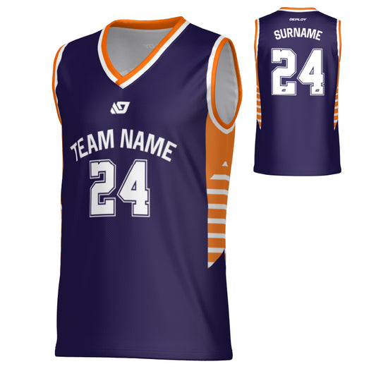 Banner Basketball Jersey - Purple & Orange