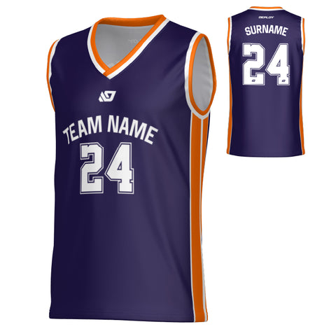 Channel Basketball Jersey - Purple & Orange