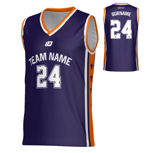 Stars Basketball Jersey - Purple & Orange