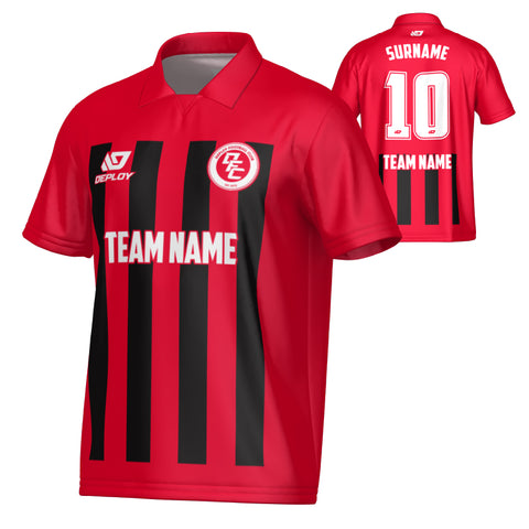 Bars Collared Jersey - Red