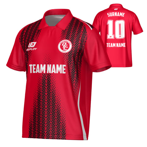 Half Tone Collared Jersey - Red