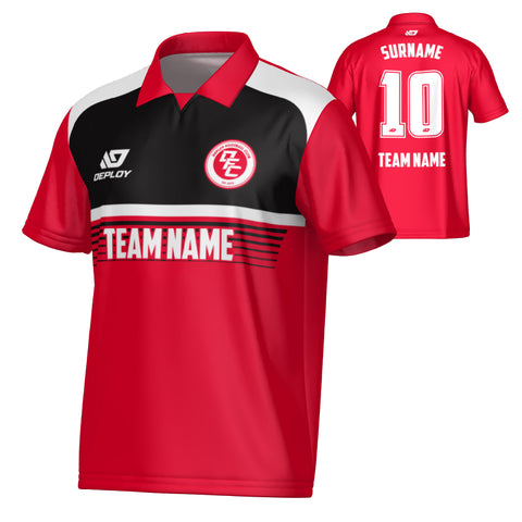 Horizon Collared Jersey - Red