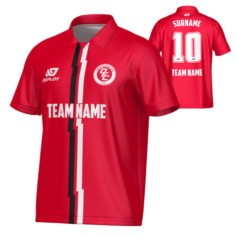 Lightning Collared Jersey - Red