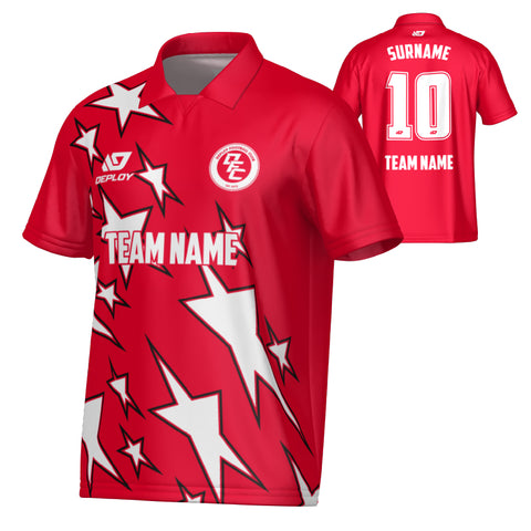 Stars Collared Jersey - Red
