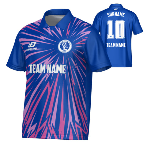 Burst Collared Jersey - Royal Blue & Purple