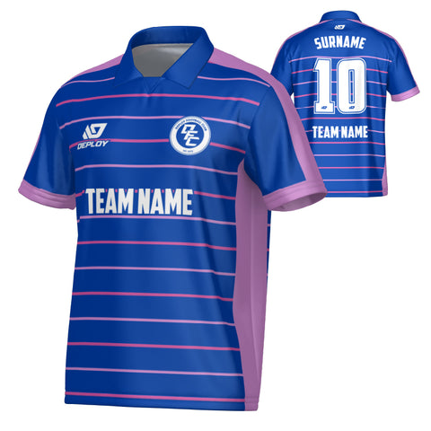 Cadence Collared Jersey - Royal Blue & Purple