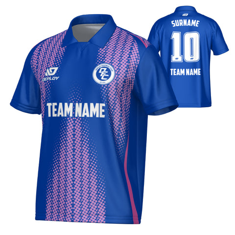 Half Tone Collared Jersey - Royal Blue & Purple