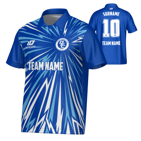 Burst Collared Jersey - Royal Blue & Sky Blue