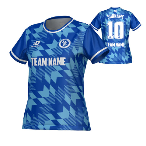 Leaves Womens Jersey - Royal Blue & Sky Blue