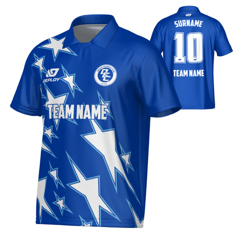 Stars Collared Jersey - Royal Blue & Sky Blue