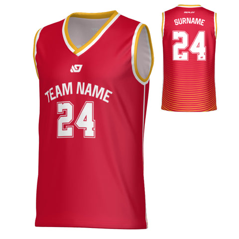 Aero Basketball Jersey - Red & Yellow