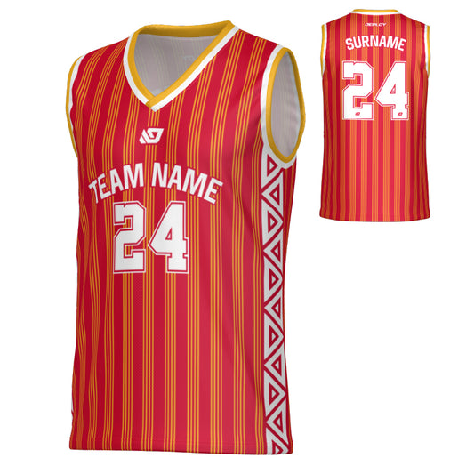 Heritage Basketball Jersey - Red & Yellow