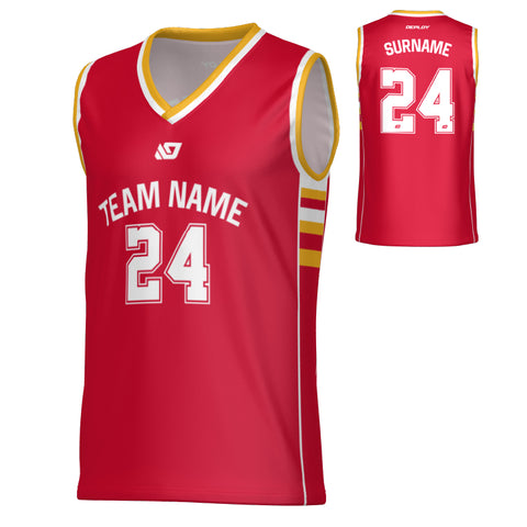 Varsity Basketball Jersey - Red & Yellow