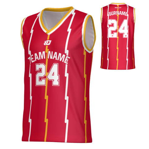 Volt Basketball Jersey - Red & Yellow