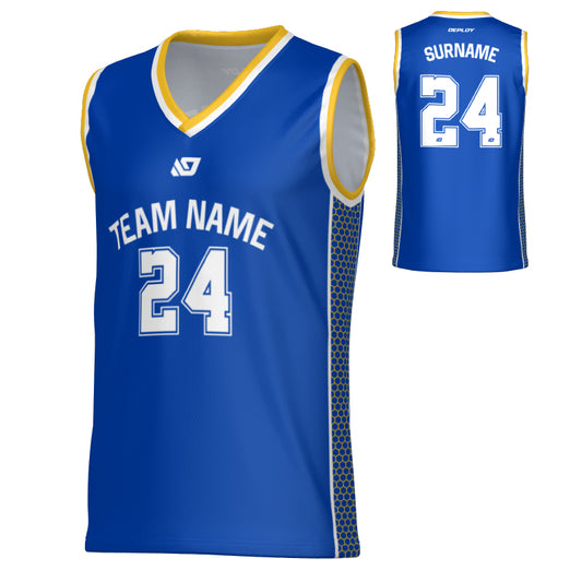 Carbon Basketball Jersey - Royal Blue & Yellow