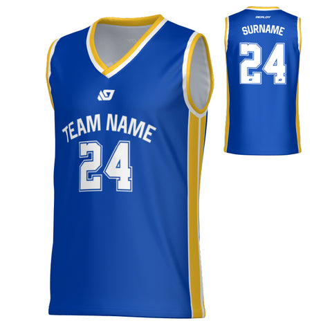 Channel Basketball Jersey - Royal Blue & Yellow