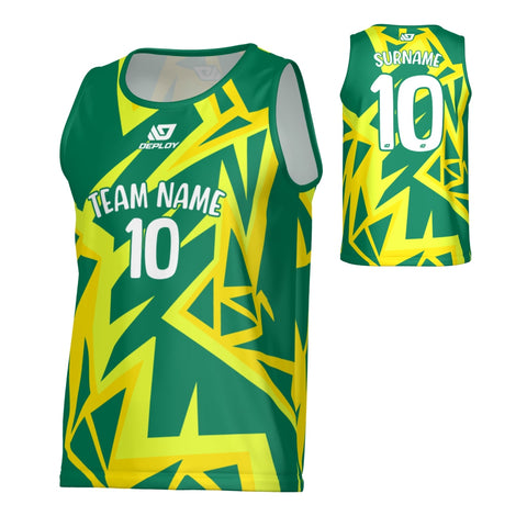 Shattered Sports Singlet - Green