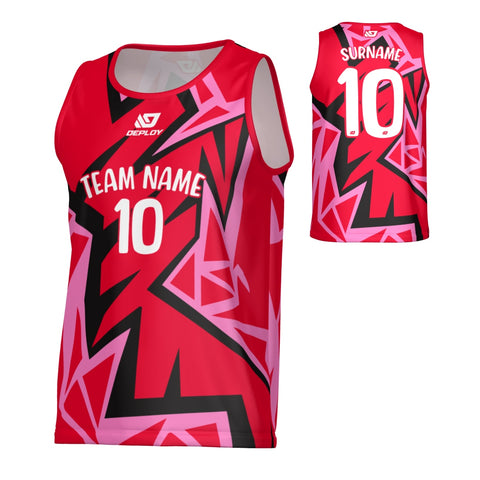 Shattered Sports Singlet - Red