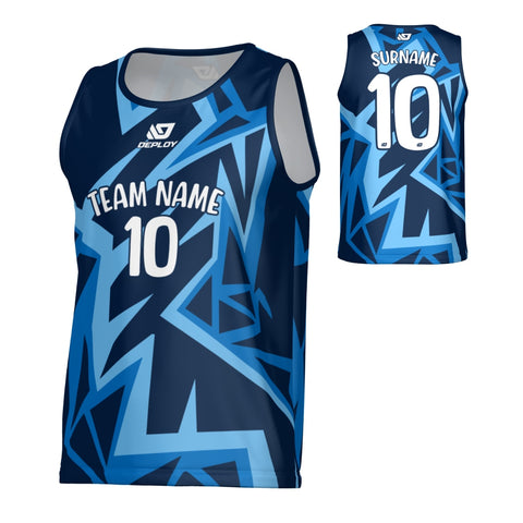 Shattered Sports Singlet - Navy