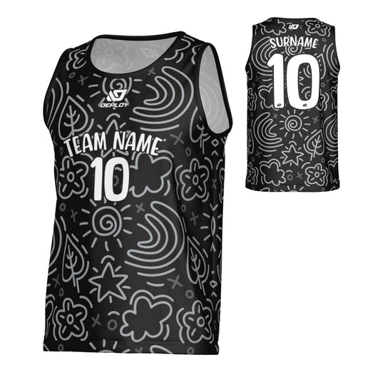 Sketch Sports Singlet - Black