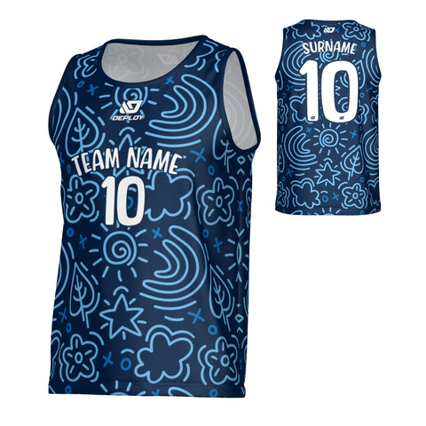 Sketch Sports Singlet - Navy