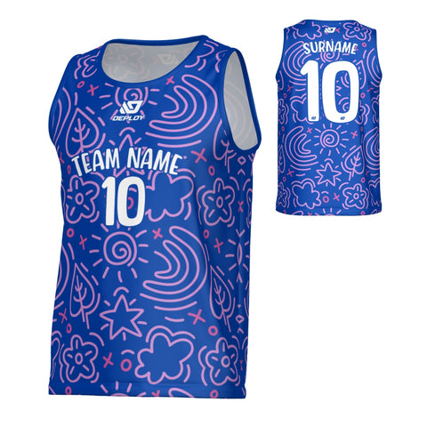 Sketch Sports Singlet - Royal Blue