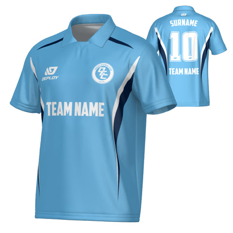 Arc Collared Jersey - Sky Blue & Navy