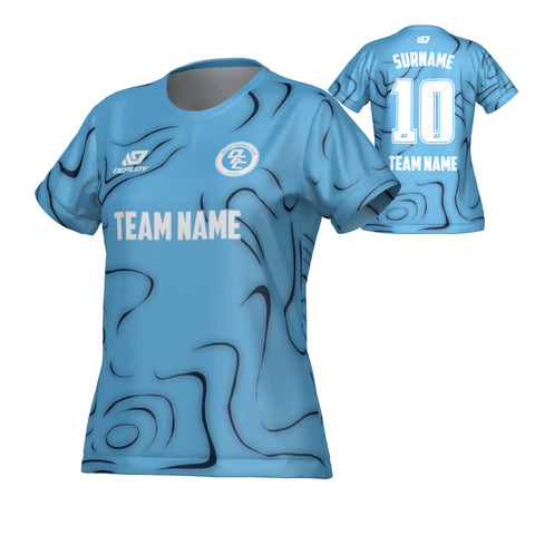 Marble Womens Jersey - Sky Blue & Navy