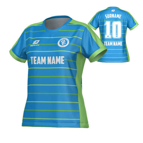 Cadence Womens Jersey - Blue & Neon Green