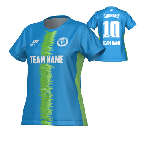 Rift Womens Jersey - Blue & Neon Green