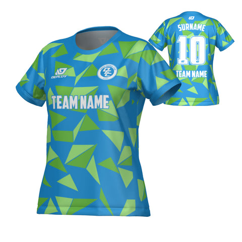 Shards Womens Jersey - Blue & Neon Green