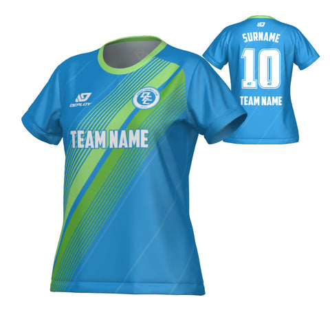 Velocity Womens Jersey - Blue & Neon Green