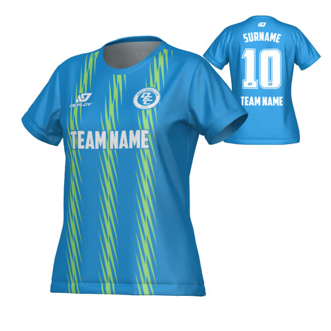Zig Zag Womens Jersey - Blue & Neon Green