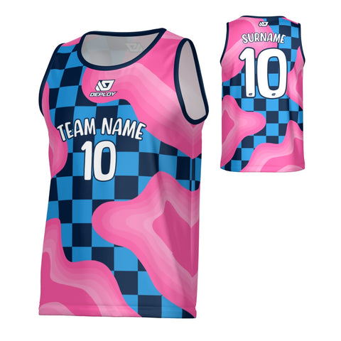 Spill Sports Singlet - Navy & Pink
