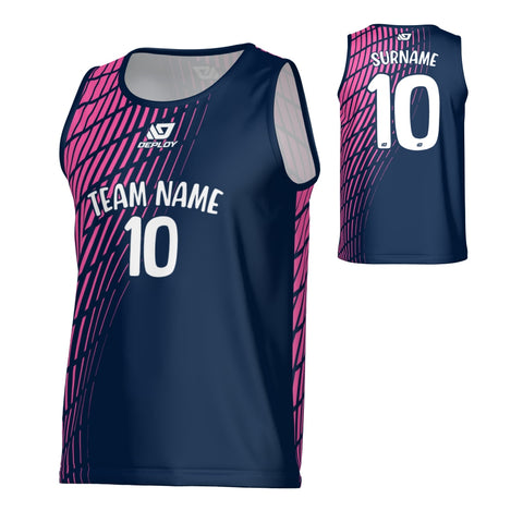 Spray Sports Singlet - Navy & Pink