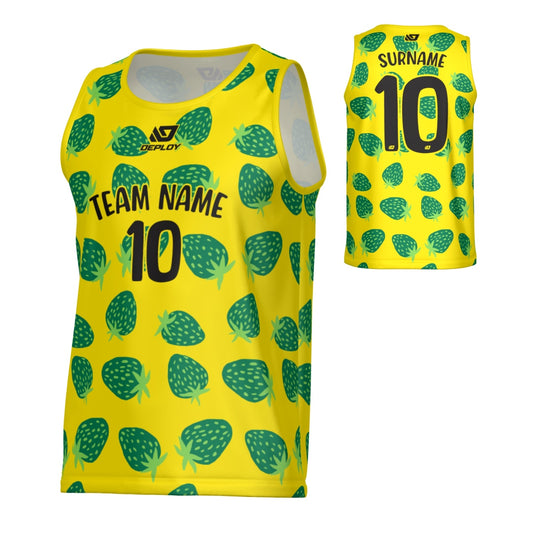 Strawberry  Sports Singlet - Yellow