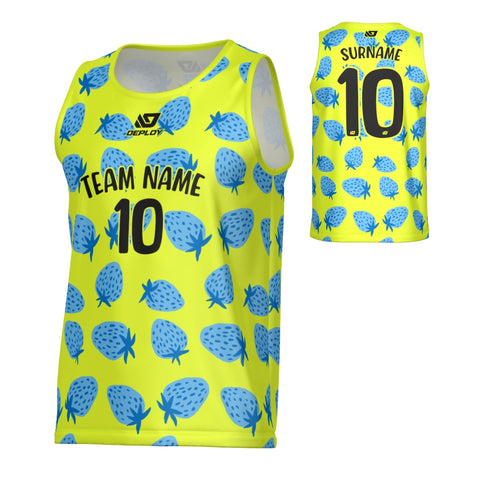 Strawberry Sports Singlet - Neon Yellow