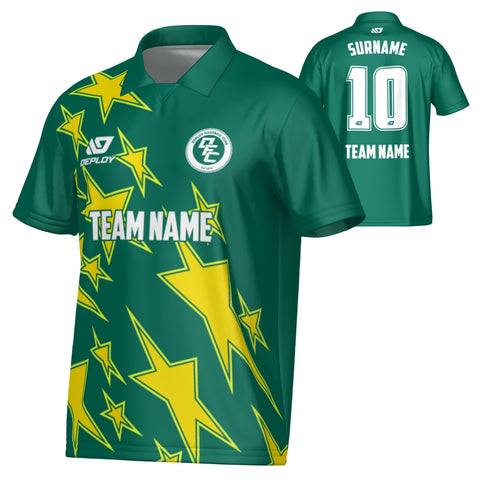 Stars Collared Jersey - Green